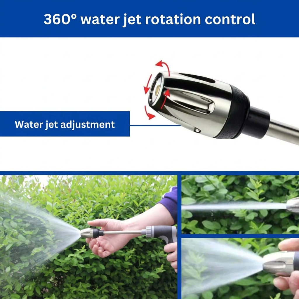 High-Pressure Garden Hose Nozzle – Powerful Pressure Cleaning