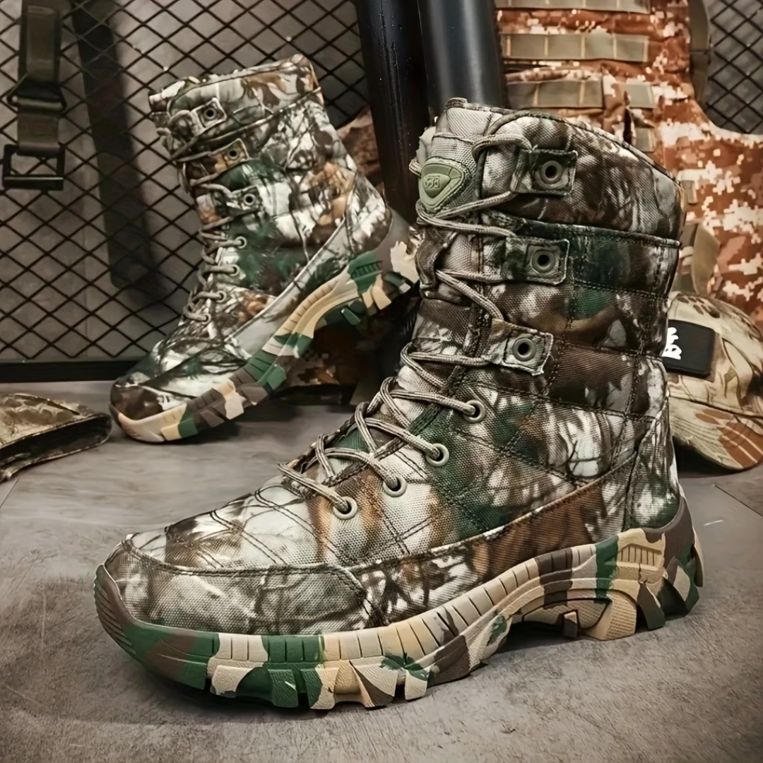 Men’s Tactical Combat Boots – Lace-Up Support – All-Season