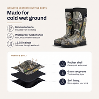 Hunting Boots - Waterproof 6mm Neoprene Rubber - Insulated Camo