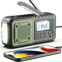 Emergency Wind Up Radio - Hand Crank & Solar - 5000mAh Power Bank & Torch