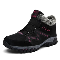 Waterproof Winter Boots for Women - Hiking Style - Bungee Lace