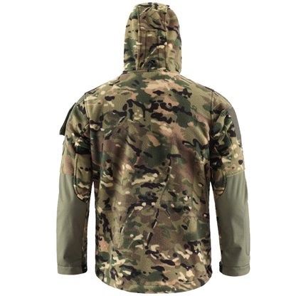 Men's Fleece Jacket - Hooded Tactical Softshell - Camo & Solid Colors