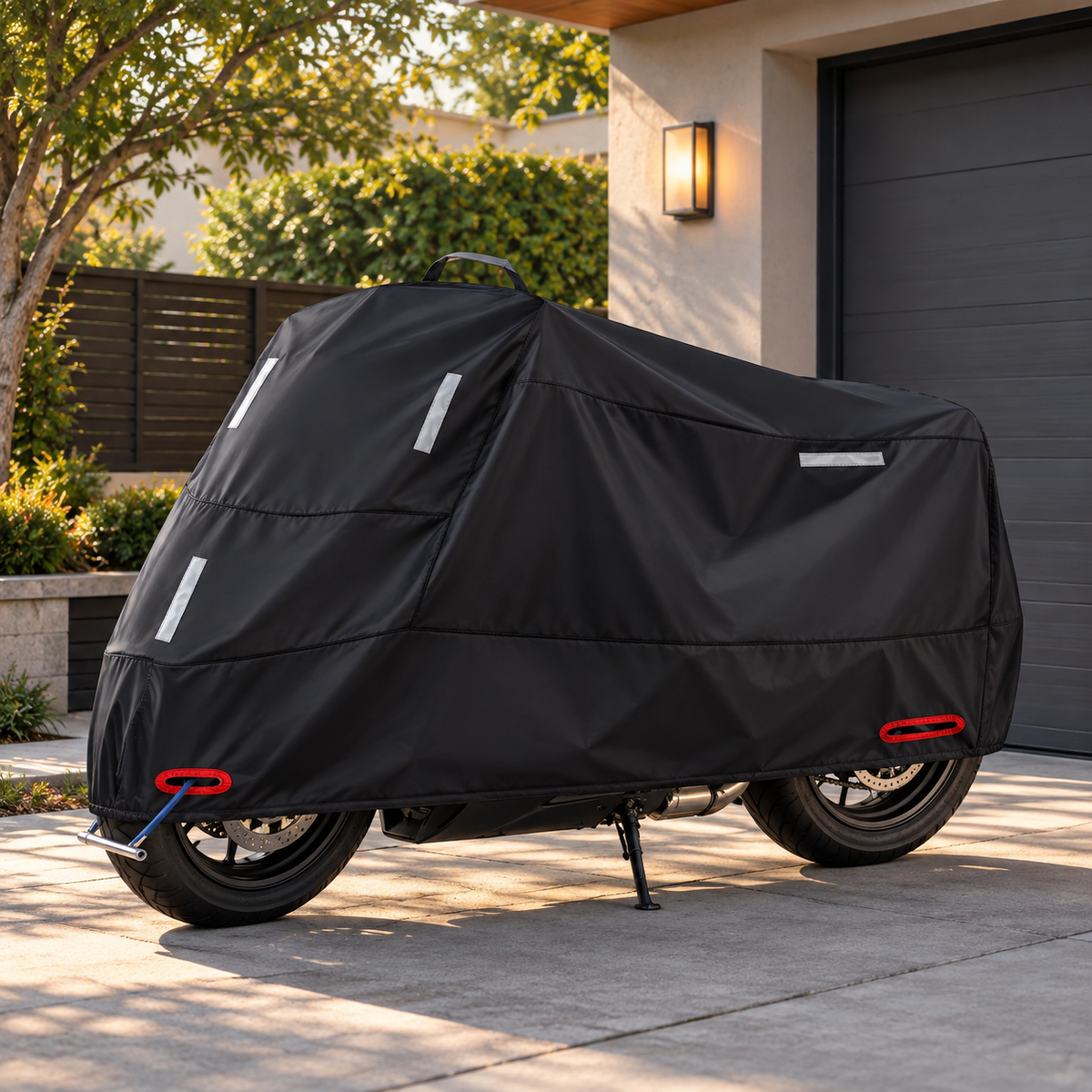 Motorcycle Cover - Outdoor Oxford Fabric - Reflective Strips & Lock Holes