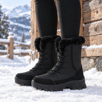 Women's Snow Boots - Lace-Up Winter Boots - Plush Lined & Deep Tread