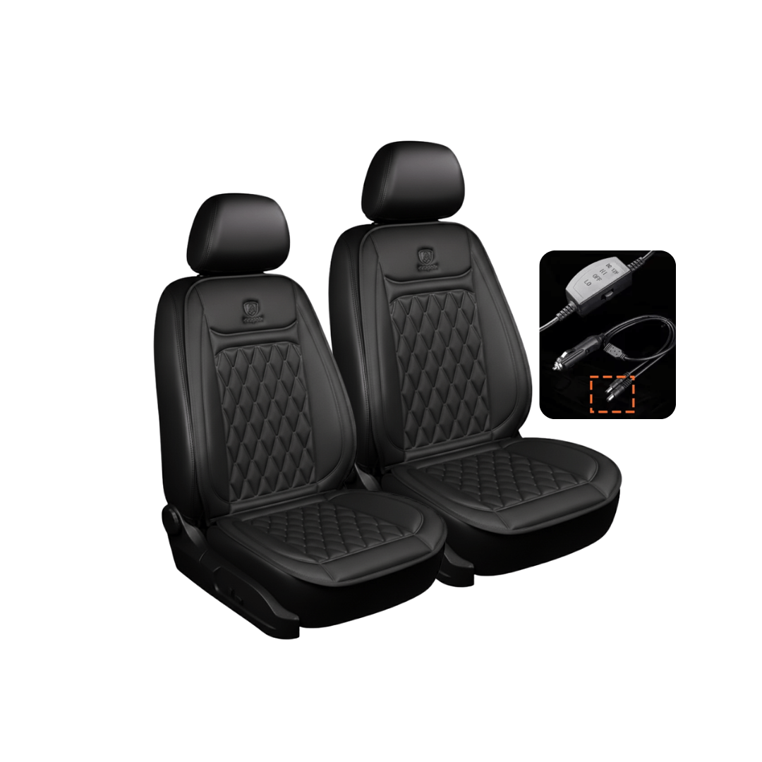 Heated Car Seat Cover - 12V Plug-In Seat Warmer - Auto Shut-Off
