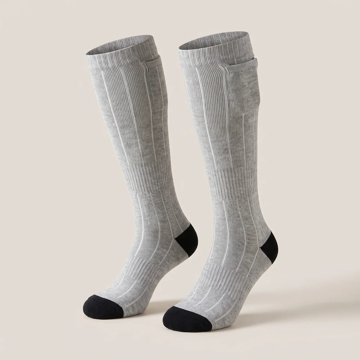 Heated Socks - Knee-High with Top Battery Pocket - 3 Heat Settings