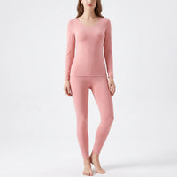 Women's Thermal Underwear - Seamless Base Layer Set - High Waist Stretch