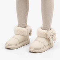 Women's Winter Boots - Faux Fur Lined Ankle Booties - Platform Sole