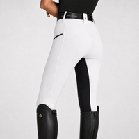 Women's Riding Breeches - Two-Tone Stretch Breeches - Zip Pockets