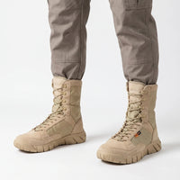 Tactical Boots for Men - Lightweight Suede & Textile - Breathable Lining