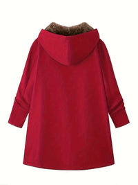 Women's Hooded Winter Coat - Sherpa Fleece Lined - Longline Fit