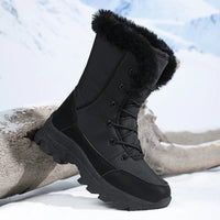 Women's Snow Boots - Lace-Up Winter Boots - Plush Lined & Deep Tread