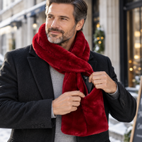 Faux Fur Scarf - Hidden Zipper Pocket - Pull-Through Scarf for Women & Men