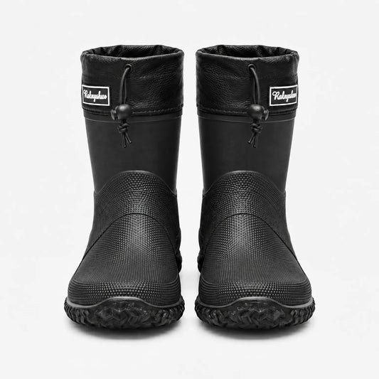 Ankle rain boots for men & women in Black - product photo on white