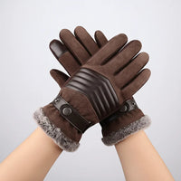 Mens Winter Gloves - Touchscreen Fingertips - Soft Lined Suede-Look Gloves