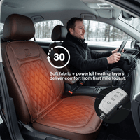 Heated Car Seat Cover - 12V Plug-In Seat Warmer - Auto Shut-Off