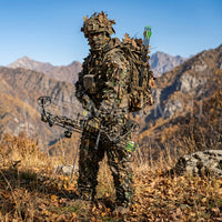 Ghillie Suit for Hunting - 6-Piece 3D Leafy Camo Set - Hood, Gloves & Bag