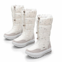 Womens Winter Boots - Tall Plush Lined Snow Boots - Lightweight Zip-Up