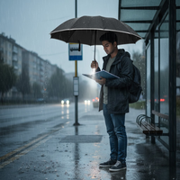 Windproof Umbrella - Automatic Open & Close - LED Light in the Handle