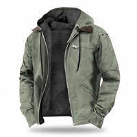 Men's Fall Jacket - Sherpa Lined with Hood - Warm Zip-Up Work Jacket