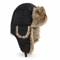 Trapper Hat - Faux Fur Winter Hat with Ear Flaps - Chin Strap