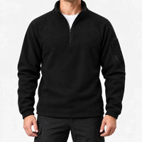 Half Zip Fleece Pullover - Men's Stand Collar Fleece - Sleeve Pocket