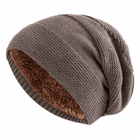 Winter Hats for Men & Women - Fleece Lined Slouchy Beanie - Ribbed Band