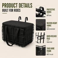 Bike Basket Front or Rear - Folding Wire Basket - Removable Carry Bag