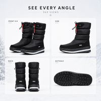 Women's Snow Boots - Mid-Calf Plush Lined Winter Boots - Water-Resistant