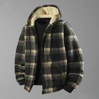 Men's Flannel Jacket - Sherpa Lined & Windproof - Hooded