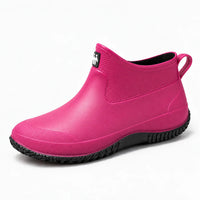 Ankle Rain Boots - Slip-On Short Garden Boots for Women - Wave Tread