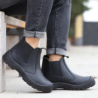 Men's Work Boots - Safety Toe & Puncture-Proof Sole - Easy Slip-On