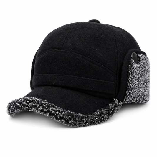 Winter Hat with Ear Flaps - Fleece Lined Baseball Cap - Neck Flap – 1