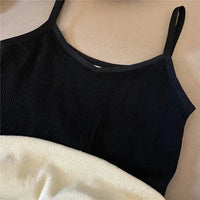 Thermal Camisole - Fleece Lined Tank Top for Women - Rib Knit V-Neck