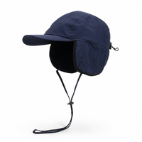 Winter Hat with Ear Flaps - Fleece Lined Baseball Cap - Water Repellent