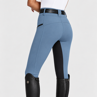 Women's Riding Breeches - Two-Tone Stretch Breeches - Zip Pockets