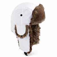 Trapper Hat - Faux Fur Winter Hat with Ear Flaps - Chin Strap