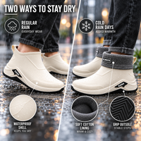 Rain Boots for Men - Short Waterproof Ankle Boots - Cotton-Lined Option