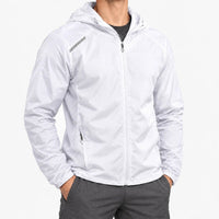Windbreaker for Men - Reflective Hooded Running Jacket - Water-Repellent
