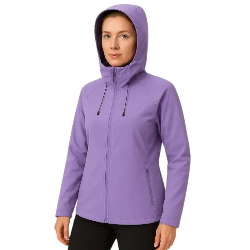Women's Softshell Jacket - Water-Resistant & Hooded - Fleece Lined