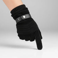 Mens Winter Gloves - Touchscreen Fingertips - Soft Lined Suede-Look Gloves