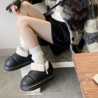 Women's Winter Boots - Faux Fur Lined Ankle Booties - Platform Sole