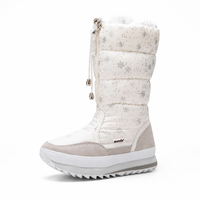 Womens Winter Boots - Tall Plush Lined Snow Boots - Lightweight Zip-Up