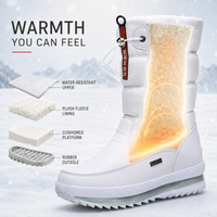Women's Snow Boots - Mid-Calf Plush Lined Winter Boots - Water-Resistant