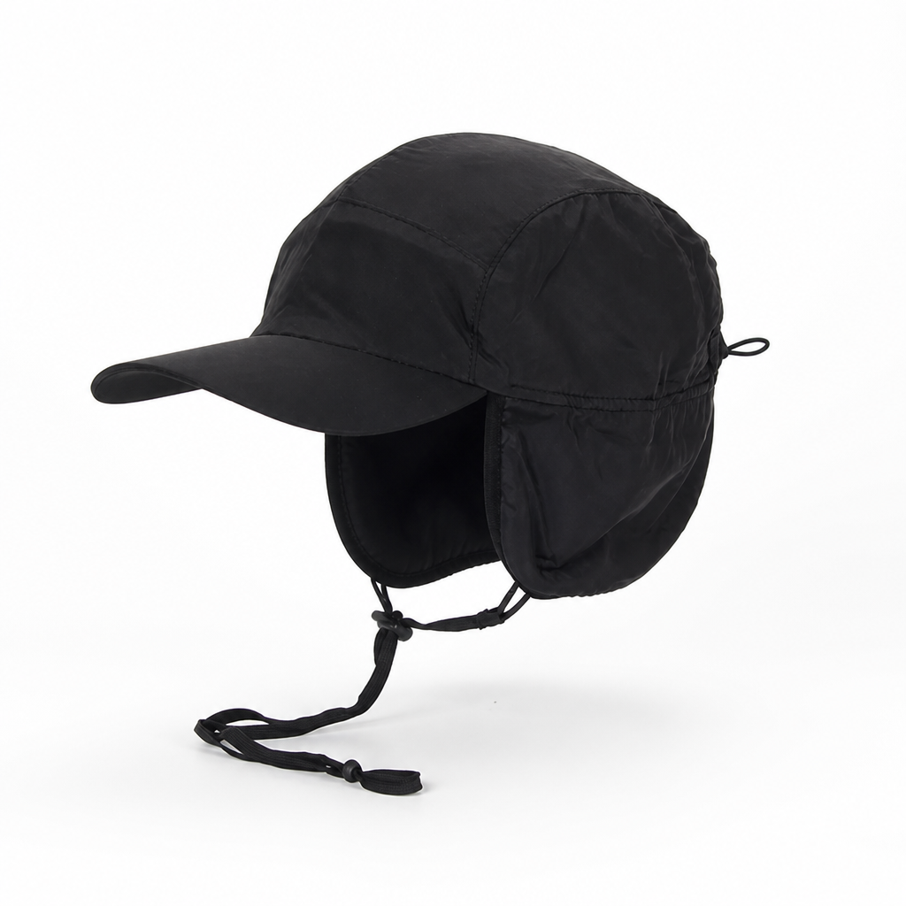 Winter Hat with Ear Flaps - Fleece Lined Baseball Cap - Water Repellent