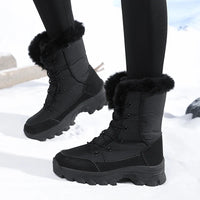 Women's Snow Boots - Lace-Up Winter Boots - Plush Lined & Deep Tread
