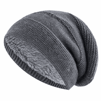 Winter Hats for Men & Women - Fleece Lined Slouchy Beanie - Ribbed Band