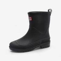 Women's Short Rain Boots - Waterproof Slip-On - Non-Slip Sole