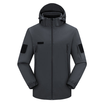 Men's Softshell Jacket - Removable Hood - Fleece Lined