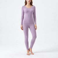 Women's Thermal Underwear - Seamless Base Layer Set - High Waist Stretch